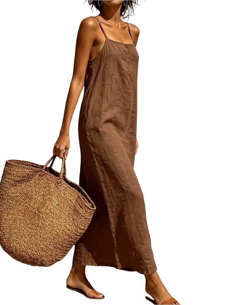 camel colored maxi dress Kim Maxi Dress SEROYA