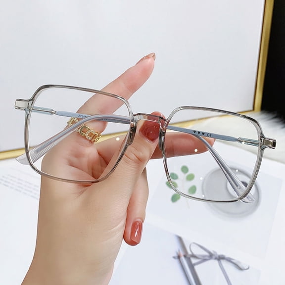 Women Square Oversized Gray Reading Glasses 3.00 Men Anti-Blue Light Ultra-Light Readers 3.00 Strength