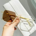 thumbnail image 1 of Women Square Photochromic Brown Oversized Yellow Reading Glasses 1.75 Men Anti-Blue Light Ultra-Light Readers 1.75 Strength (Photochromic Brown), 1 of 6