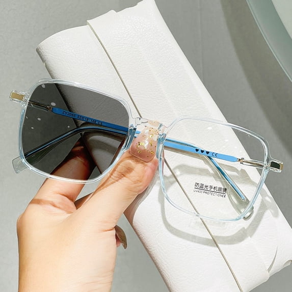 Women Square Photochromic Gray Oversized Blue Reading Glasses 3.75 Men Anti-Blue Light Ultra-Light Readers 3.75 Strength (Photochromic Gray)
