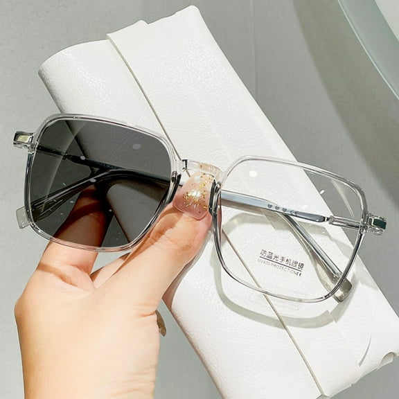 Women Square Photochromic Gray Oversized Gray Reading Glasses 2.00 Men Anti-Blue Light Ultra-Light Readers 2.00 Strength (Photochromic Gray)