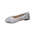 thumbnail image 1 of Women Square Toe Crystals Shoes Glittering Rhinestone Wedding Dress Shoes Fashion Bridesmaid Shoes Women's Fashion Casual Comfortable New Style Solid Color Toe Closed Toe Shallow Mouth Flat Shoes, 1 of 8