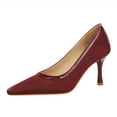 thumbnail image 1 of Women Square Toe High Heels 7.5CM Stiletto Sexy Satin Pumps Wedding Evening for Bride Prom Party, 1 of 5