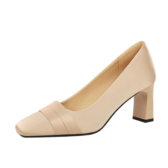 Women Square Toe High Heels 7CM Sexy Pumps Silk Wedding Evening for Bride Prom Party