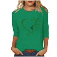 thumbnail image 1 of Women St. Patrick's Day Tops Shamrock Clover Print Short Sleeved T Shirt Green Shamrock Graphic Tees Blouses, 1 of 4