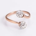 thumbnail image 1 of Women Stainless Steel Ring 18K Gold Plated Hollow Hydrangea Zircon Inlaid Fashion Jewelry Gift For Her For All Occasions, 1 of 6
