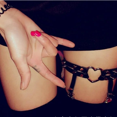 thumbnail image 1 of Women Star Heart Garters Belts Rivets Gothic Punk Leather Garter Leg #5 Black, 1 of 8