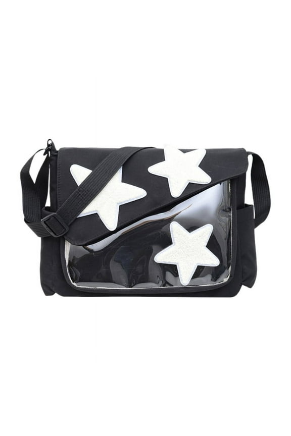 Women Star Pattern Crossbody Bag Korean Style Messenger Bag Nylon Shoulder Bag