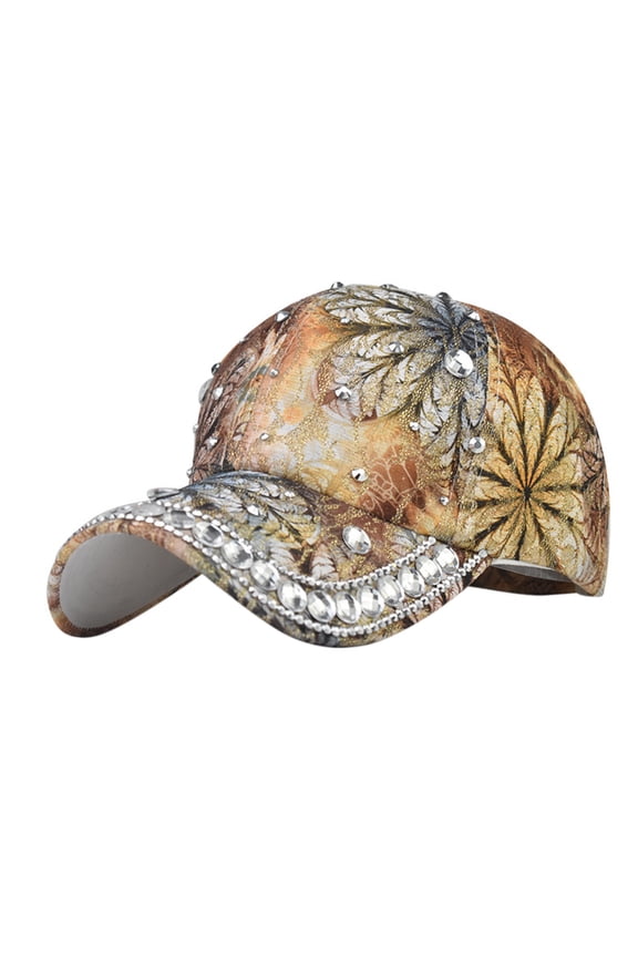 Women Star Rhinestone Print Comfy Casual Sun Visor Baseball Caps