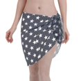 thumbnail image 1 of Women Stars Navy Blue White Sarong Coverups Chiffon Short Swimsuit Wrap Skirt Beach Bikini Tie Cover Up Wraps, 1 of 7
