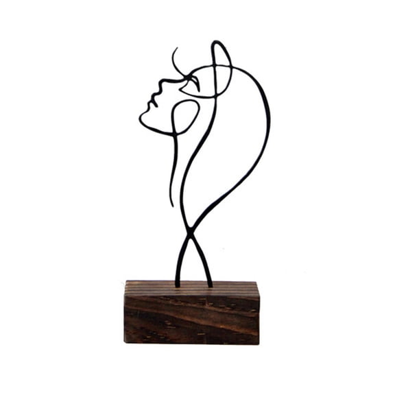 Women Statues Abstract Figurines Human Sculpture Bookshelf Bar Ornaments Black
