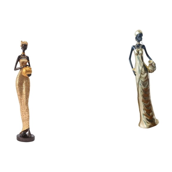 Women Statues African Sculpture Figurine Resin Craft Unique Decor for Office Desk Bedroom Housewarming Gift