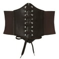 thumbnail image 1 of Women Steampunk Corset Belt Vintage Lace Up Wide Waistband Coffee 68cm, 1 of 2