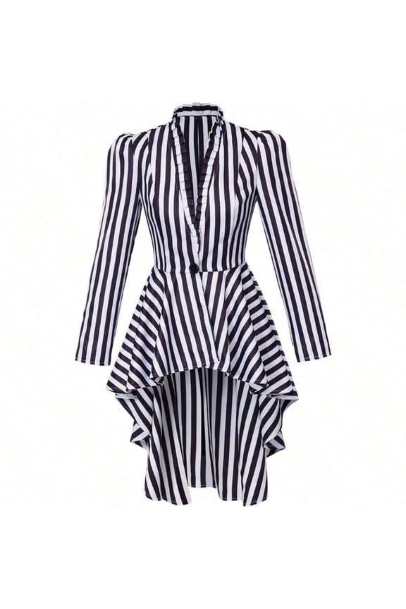 Women Steampunk Victorian Jacket Coat Medieval Vintage Gothic Tailcoat Long Sleeve Tuxedo Shirt White