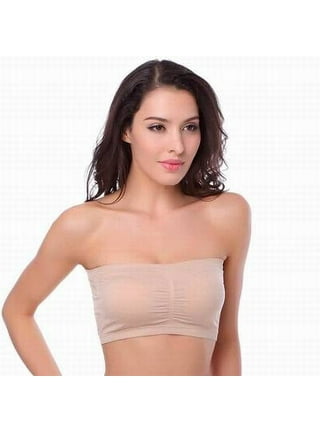 Womens Lace Solid Color Padded Bandeau Bralette Neon Crop Top
