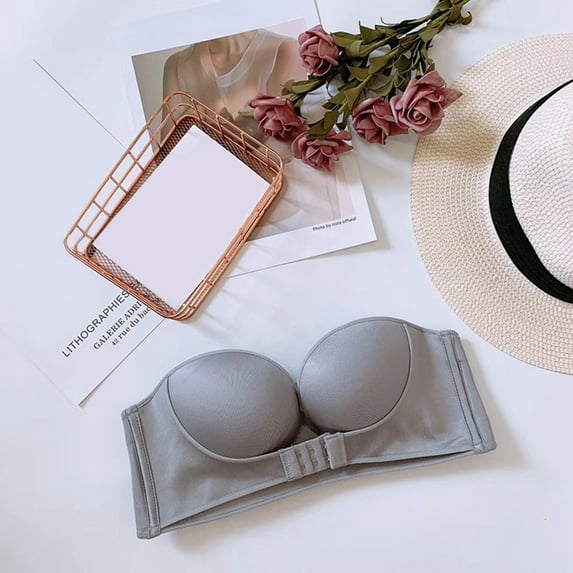 Women Strapless Bra Seamless Half Cup Brassiere for Dress