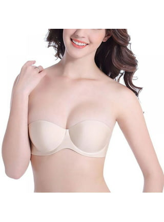 3-6 Bras Invisible CLEAR BACK & STRAPS Padded Push-up Strapless Bra LOT  30A-40C