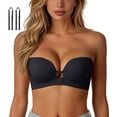 thumbnail image 1 of Women Strapless Invisible Adhesive Bra, Seamless Push Up Backless Bra,S, 1 of 3