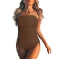 thumbnail image 1 of Women Strapless Swimsuit Bandeau Bathing Suit Removable Straps Padded Bra Low Back Swimwear S-XXL, 1 of 5