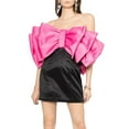 thumbnail image 1 of Women Strapless Tube Party Dress Color-Contrast Sleeveless Backless Bowknot Patchwork Short Dress, 1 of 7