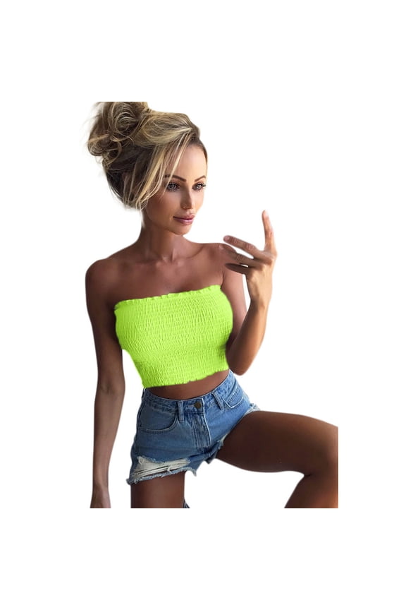 Women Strapless Tube Top Elastic Bandeau Bra Comfortable Seamless Lingerie Fashionable Wrap for Casual Wear