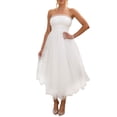 thumbnail image 1 of Women Strapless Tulle Tutu Dress Mesh A-Line Swing Dress Backless Cocktail Evening Party Dresses, 1 of 7