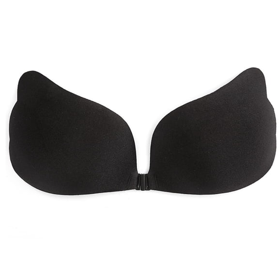 Women Strapless Wing Shaped Sticky Bra Adhesive Invisible Silicone Nipple Cover Front Buckle Push Up Backless Chest Pads