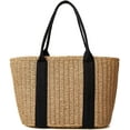 Unisex Large Straw Bags, Summer Beach Tote, Handmade Woven Shoulder and