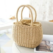 HIRIGIN Women Straw Bags Woven Bag Summer Beach Rattan Shoulder Bag Bamboo Bag Handbag