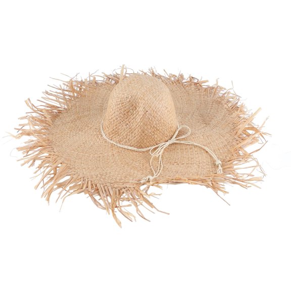 Women Straw Beach Sun Hat, Wide Brim Sun Hat, Fashion Beach Hat Bucket Panama Cap, Crocheted Raffia Straw Sun Hats with Drawstring Wide Brim Straw Beach Hats, Beige
