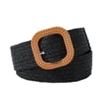 thumbnail image 1 of Women Straw Belt Smooth Buckle Adjustable Wide Band Solid Color Anti-break Washable Elastic Shirt Dress Slim Wiast Strap, 1 of 7