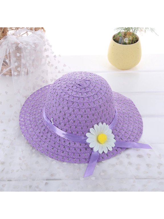 Foldable Straw Sun Hat for Women, 2-Pack UV Protecetion Wide Brim Sun Visors Adjtable Topless Beach Hats