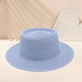 thumbnail image 1 of Women Straw Bucket Hats,Summer Wide Brim Beach Hats,Panama Flat Top Hat,Bucket Hat Sunscreen Sunshade Church Hats,Breathable Uv Protection Vacation Travel Hat Vacations & Effortless Style Sky Blue, 1 of 1