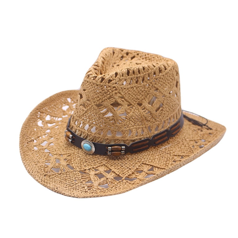 Women Straw Cowboy Hats, Western Cowgirl Hat for Holiday  display picture 2