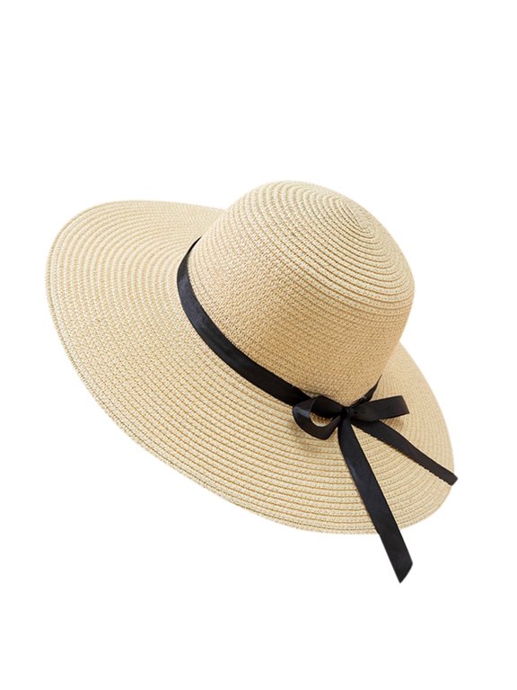 Women Straw Panama Hat Travel Beach Sun Hats Wide Brim Straw Roll up Hat UPF 50+