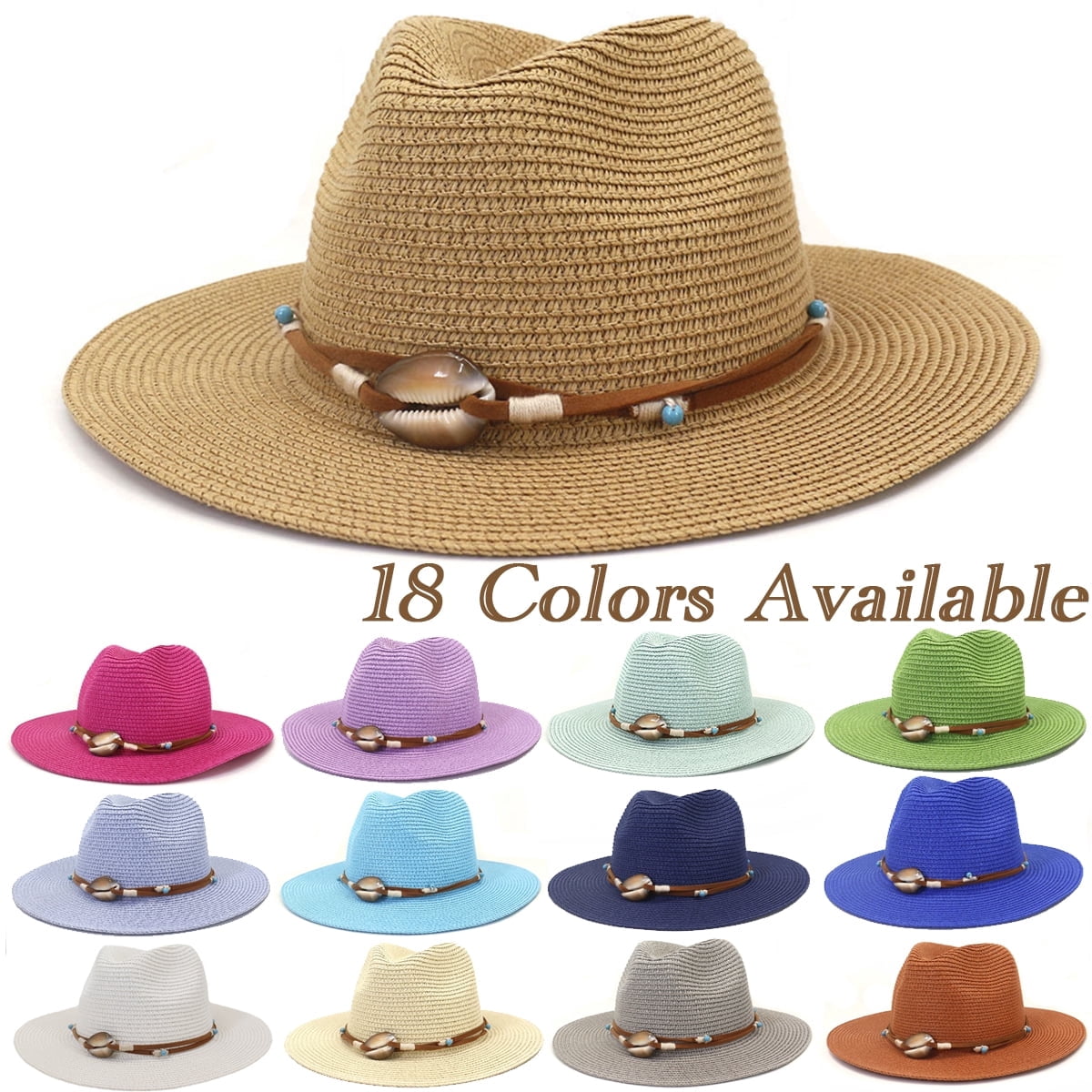 Women Straw Panama Hat Travel Fedora Beach Sun Hat Summer  display picture 1