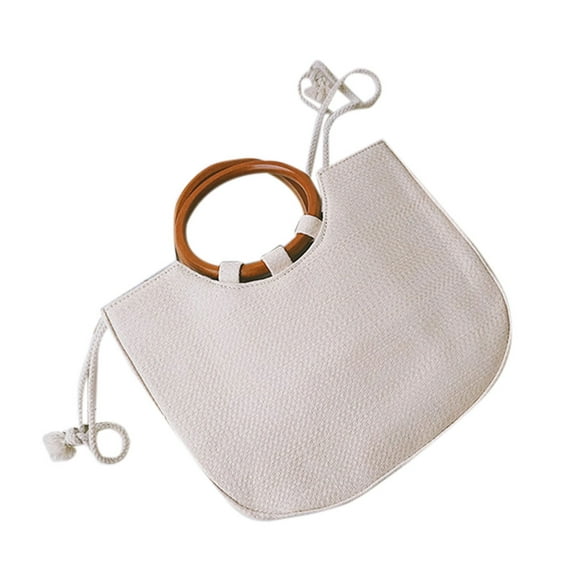 CIMAXIC Straw Shoulder Bag Women White 1Set