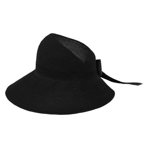 Women Straw Sun Visor Hat Wide Brim Summer UV Protection Beach Cap Foldable Packale Korean Style