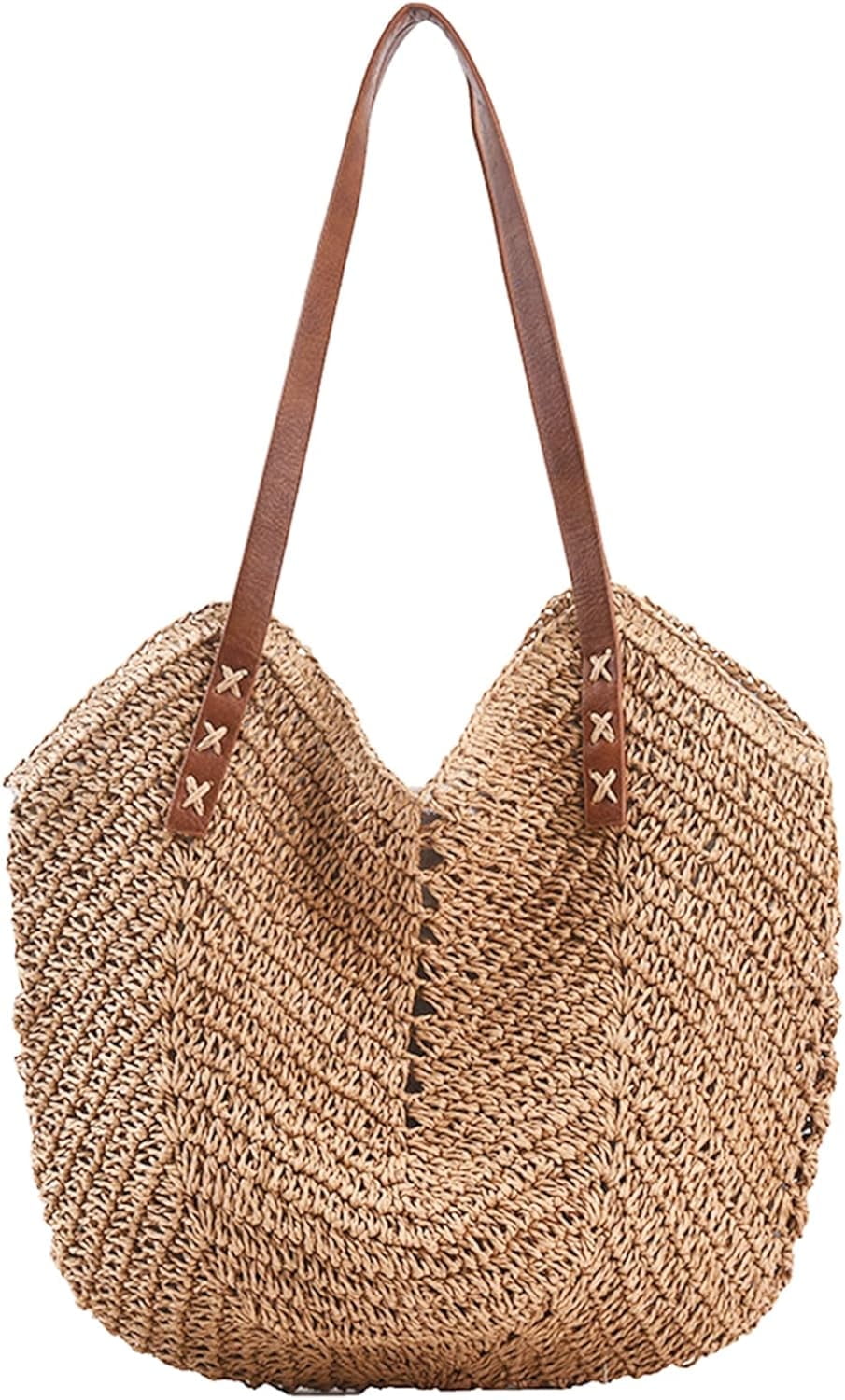 【BAON】Sharrow Net Shoulder Bag Women Straw Tote Bag Summer Beach Bags Large Woven Fishing