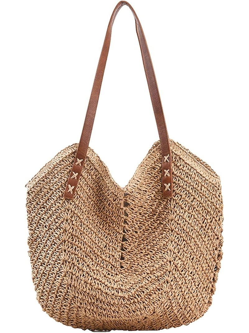 Women Straw Tote Bag Summer Beach Bags Large Woven Fishing Net