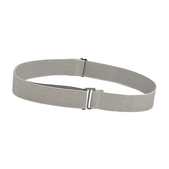 Women Stretch Belt Adjustable Invisible Belts with Flat Buckle No Show Belts Gray