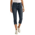 thumbnail image 1 of Women Stretch Capri Denim Pants Ripped Distressed Frayed Hem Denim Pants Summer Straight Leg Cropped Jeans, 1 of 9
