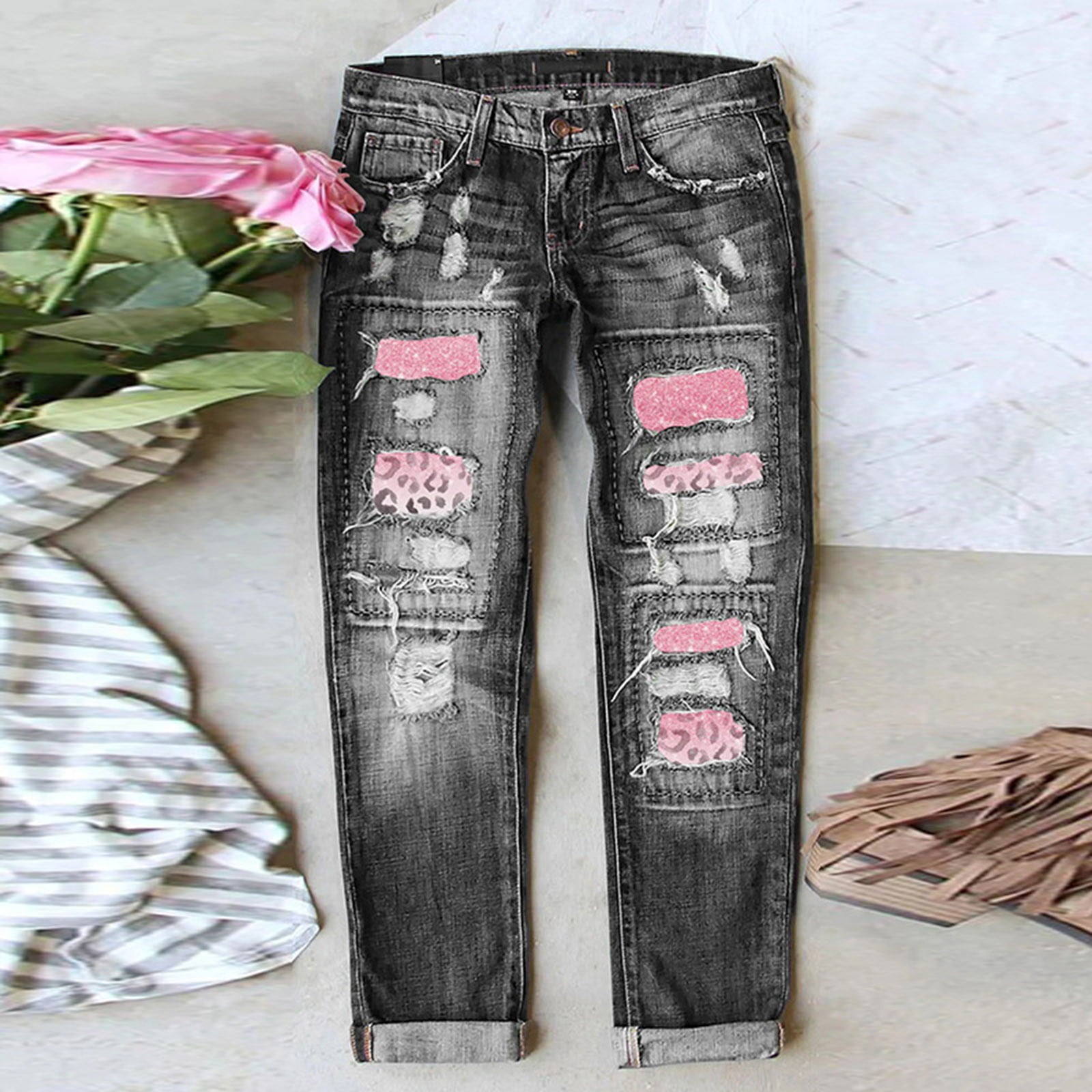 Women Stretch Jeans Tall Jeans for Women 34 Inseam Relaxed Fit Jeans ...