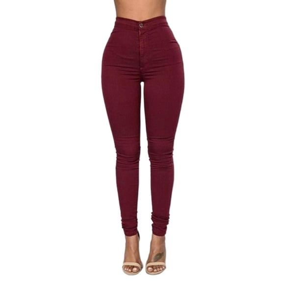Women Stretch Pencil Pants High Waist Skinny Jeggings Jeans Casual Slim Fit Trousers Women's Skinny Pants Stretch Pencil