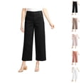 thumbnail image 1 of Women Stretch Twill Cropped Wide Leg Pant Women’s High Waist Casual Wide Leg Pants Womens Summer Pants, 1 of 7