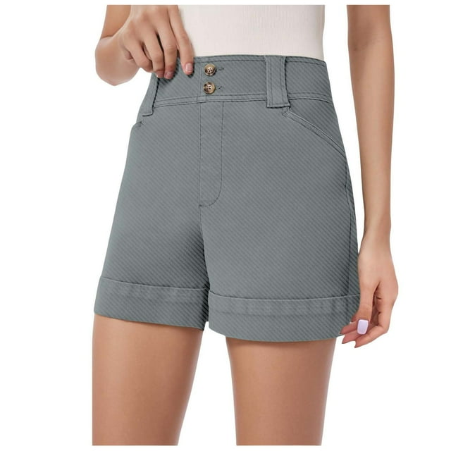 Women Stretch Twill Shorts Polyester for Summer and Various Activities