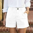 thumbnail image 1 of Women Stretch Twill Shorts Summer Casual Bermuda Shorts Pull On Chino Shorts Elastic Waist Stretchy Denim Shorts, 1 of 6