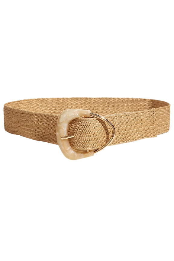 Women Stretchy Belts New Straw Woven Elastic Belt Raffia Ladies Waist Belt for Casual Wear and Beach Outfits