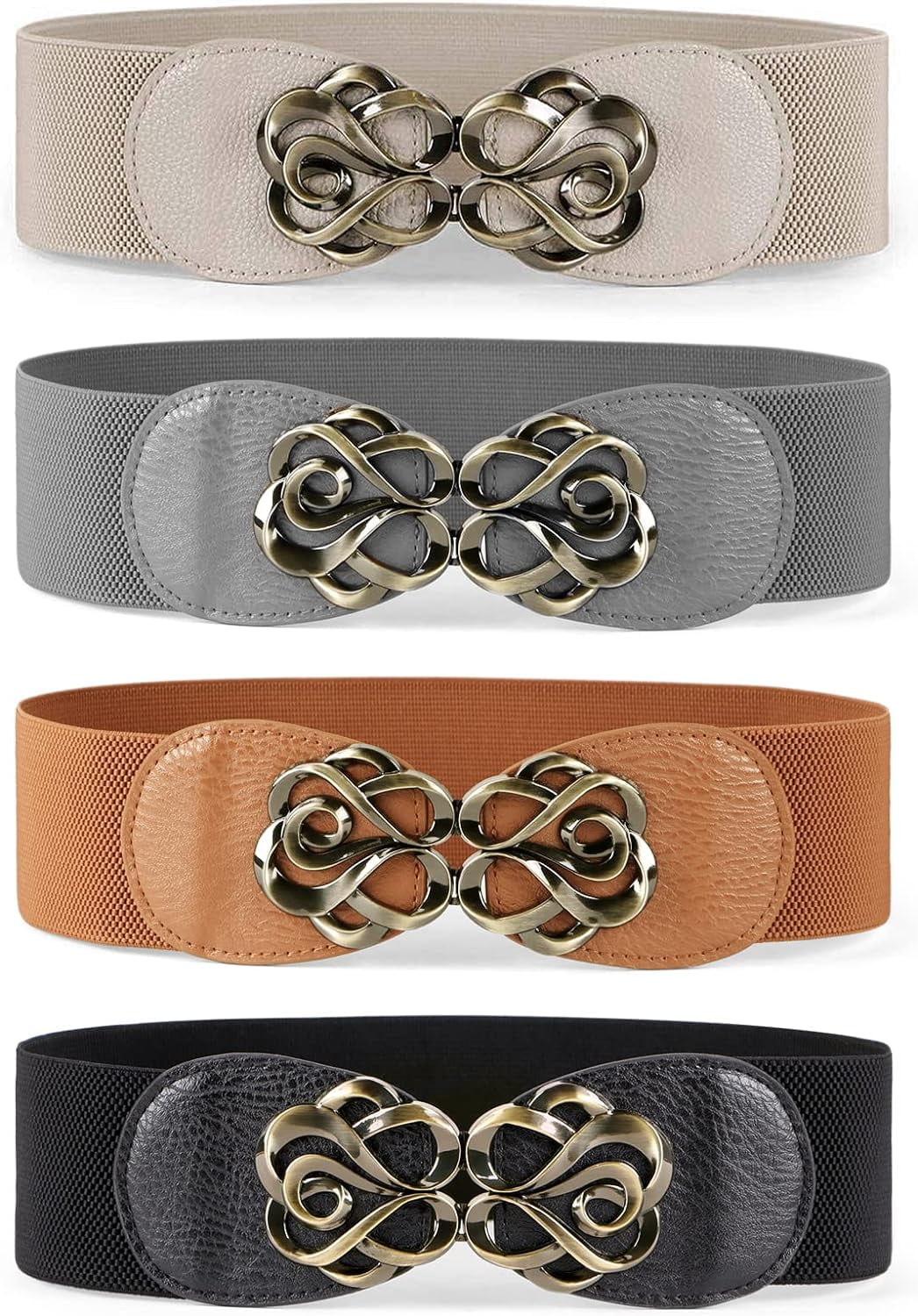 9357 Women Stretchy Belts For Dresses Vintage Elastic Wide Waist Women Stretchy Belt for Dresses Vintage Elastic Wide Waist  main image 2