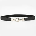 thumbnail image 1 of Women Stretchy Waist Belt Retro Elastic Skinny Belt for Ladies with Gold Buckle, 1 of 4